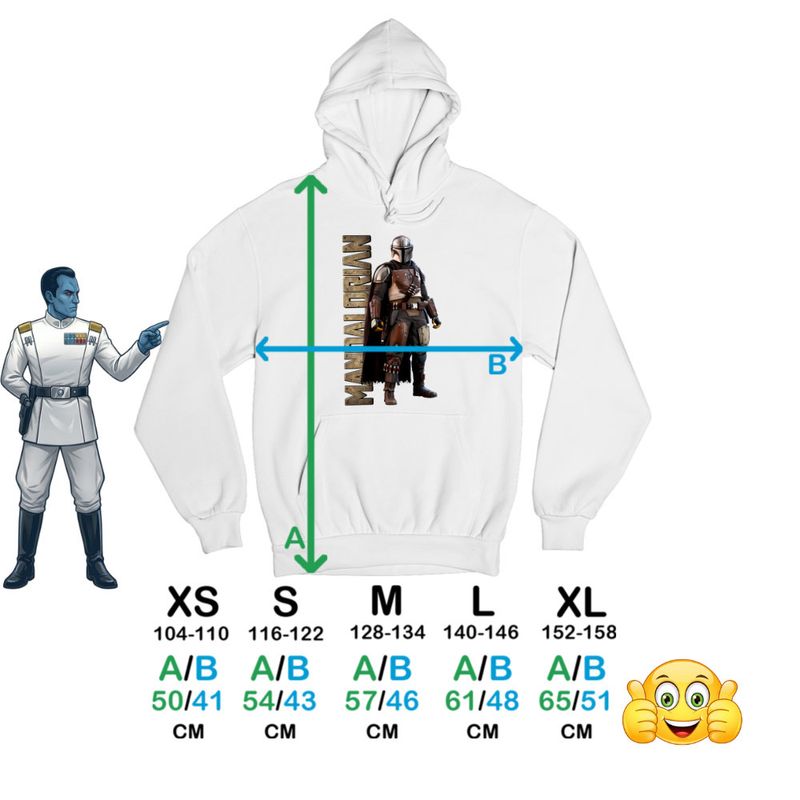 Fashion, accesorii si bijuterii - Copii - Imbracaminte copii - Pulovere si hanorace copii - Hanorac Copii Fete Star Wars Mandalorian, alb, marime S Copii - Infinity.ro