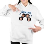 Fashion, accesorii si bijuterii - Copii - Imbracaminte copii - Pulovere si hanorace copii - Hanorac Copii Fete Metallica Merch Damage, alb, marime XL Copii - Infinity.ro