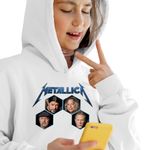 Fashion, accesorii si bijuterii - Copii - Imbracaminte copii - Pulovere si hanorace copii - Hanorac Copii Fete Metallica Merch Damage, alb, marime XL Copii - Infinity.ro