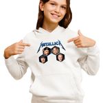 Fashion, accesorii si bijuterii - Copii - Imbracaminte copii - Pulovere si hanorace copii - Hanorac Copii Fete Metallica Merch Damage, alb, marime XL Copii - Infinity.ro