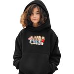 Fashion, accesorii si bijuterii - Copii - Imbracaminte copii - Pulovere si hanorace copii - Hanorac Copii Fete Red Velvet Cartoon Chibi Kpop, negru, marime S Copii - Infinity.ro