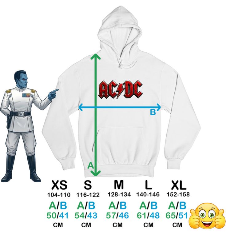 Fashion, accesorii si bijuterii - Copii - Imbracaminte copii - Pulovere si hanorace copii - Hanorac Copii Baieti ACDC Rock Party AC DC Merch, alb, marime M Copii - Infinity.ro