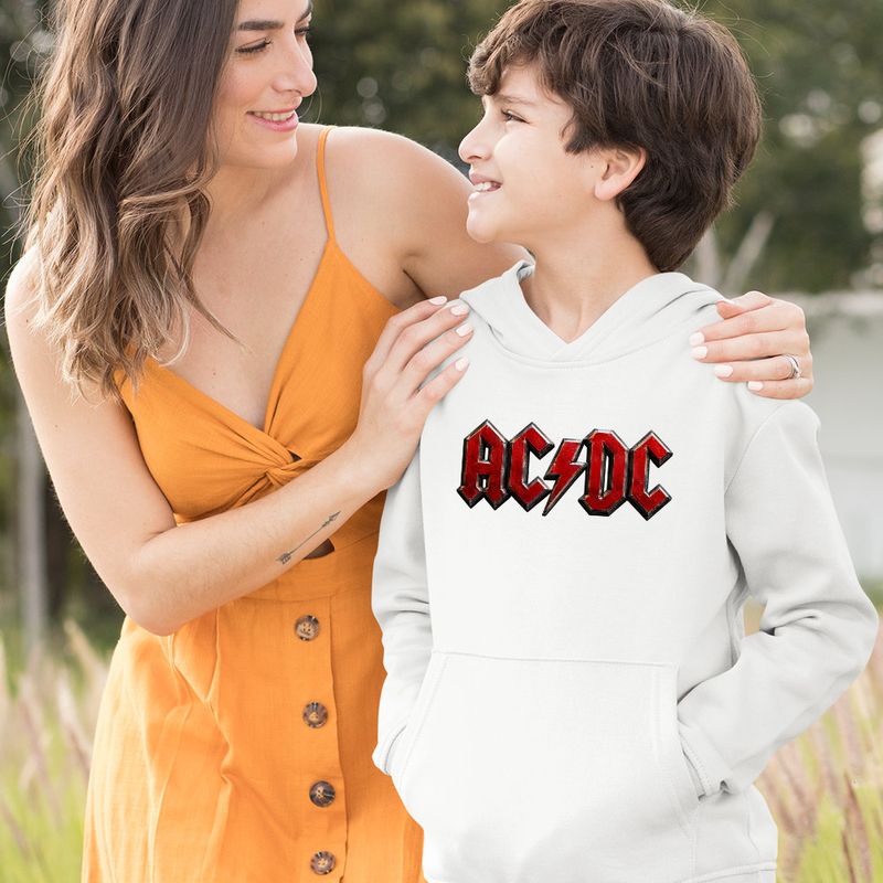 Fashion, accesorii si bijuterii - Copii - Imbracaminte copii - Pulovere si hanorace copii - Hanorac Copii Baieti ACDC Rock Party AC DC Merch, alb, marime M Copii - Infinity.ro