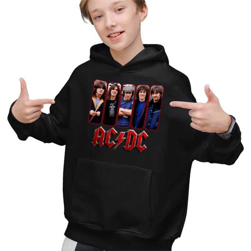 Fashion, accesorii si bijuterii - Copii - Imbracaminte copii - Pulovere si hanorace copii - Hanorac Copii Baieti ACDC Merch All Gang AC/DC, negru, marime L Copii - Infinity.ro