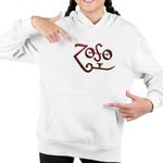 Fashion, accesorii si bijuterii - Copii - Imbracaminte copii - Pulovere si hanorace copii - Hanorac Copii Fete Led Zeppelin Zoso Merch, alb, marime S Copii - Infinity.ro