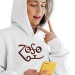 Fashion, accesorii si bijuterii - Copii - Imbracaminte copii - Pulovere si hanorace copii - Hanorac Copii Fete Led Zeppelin Zoso Merch, alb, marime S Copii - Infinity.ro