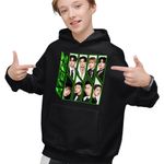 Fashion, accesorii si bijuterii - Copii - Imbracaminte copii - Pulovere si hanorace copii - Hanorac Copii Baieti Ateez Song Min-gi Kpop Merch, negru, marime XS Copii - Infinity.ro