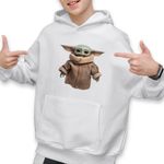 Fashion, accesorii si bijuterii - Copii - Imbracaminte copii - Pulovere si hanorace copii - Hanorac Copii Baieti Baby Yoda Grogu Mandalorian Star Wars, alb, marime XL Copii - Infinity.ro