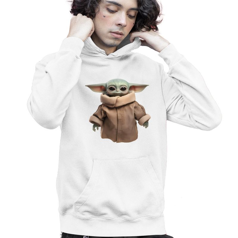 Fashion, accesorii si bijuterii - Copii - Imbracaminte copii - Pulovere si hanorace copii - Hanorac Copii Baieti Baby Yoda Grogu Mandalorian Star Wars, alb, marime XL Copii - Infinity.ro
