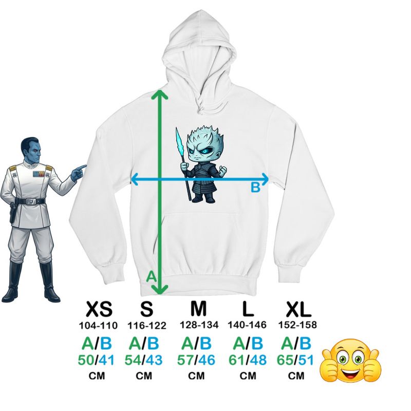 Fashion, accesorii si bijuterii - Copii - Imbracaminte copii - Pulovere si hanorace copii - Hanorac Copii Fete Game of Thrones Night King White Walkers, alb, marime M Copii - Infinity.ro