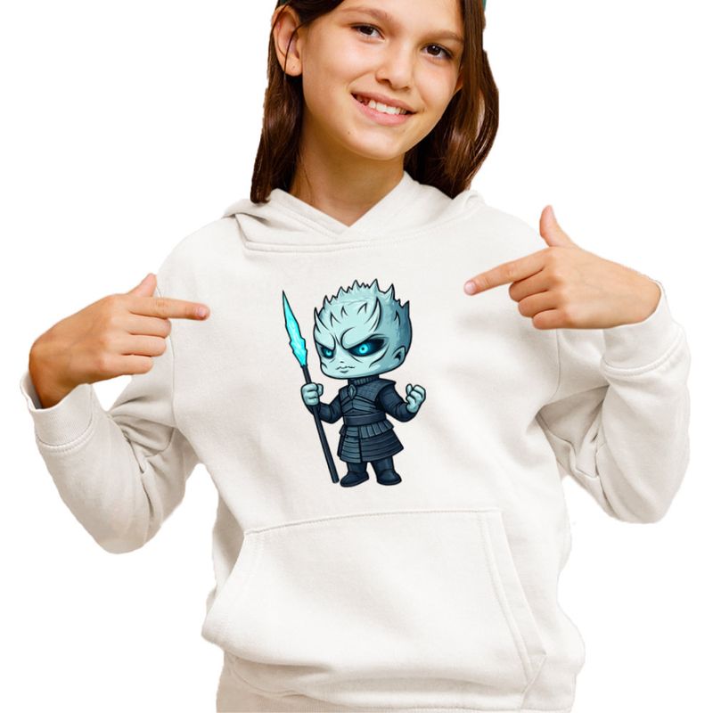Fashion, accesorii si bijuterii - Copii - Imbracaminte copii - Pulovere si hanorace copii - Hanorac Copii Fete Game of Thrones Night King White Walkers, alb, marime M Copii - Infinity.ro