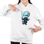 Fashion, accesorii si bijuterii - Copii - Imbracaminte copii - Pulovere si hanorace copii - Hanorac Copii Fete Game of Thrones Night King White Walkers, alb, marime M Copii - Infinity.ro