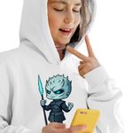 Fashion, accesorii si bijuterii - Copii - Imbracaminte copii - Pulovere si hanorace copii - Hanorac Copii Fete Game of Thrones Night King White Walkers, alb, marime M Copii - Infinity.ro