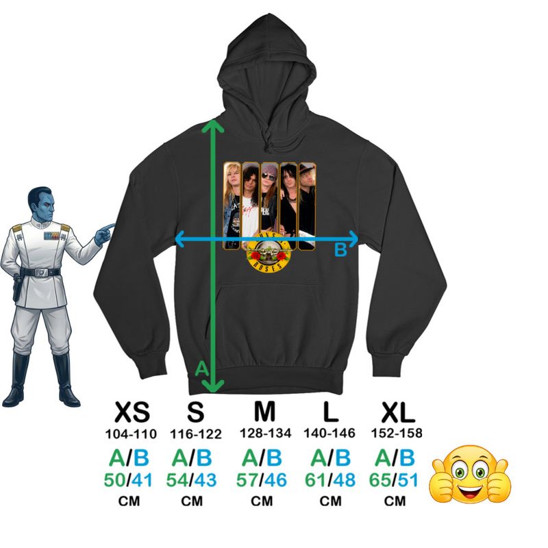 Fashion, accesorii si bijuterii - Copii - Imbracaminte copii - Pulovere si hanorace copii - Hanorac Copii Fete Guns N Roses Merch, negru, marime XS Copii - Infinity.ro