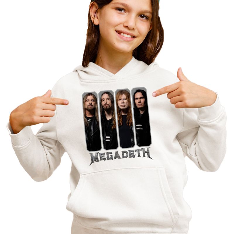 Fashion, accesorii si bijuterii - Copii - Imbracaminte copii - Pulovere si hanorace copii - Hanorac Copii Fete Megadeth Legend Heave Metal, alb, marime XS Copii - Infinity.ro