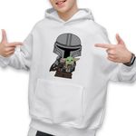 Fashion, accesorii si bijuterii - Copii - Imbracaminte copii - Pulovere si hanorace copii - Hanorac Copii Baieti Mandalorian Grogu Baby Yoda Star Wars, alb, marime XL Copii - Infinity.ro