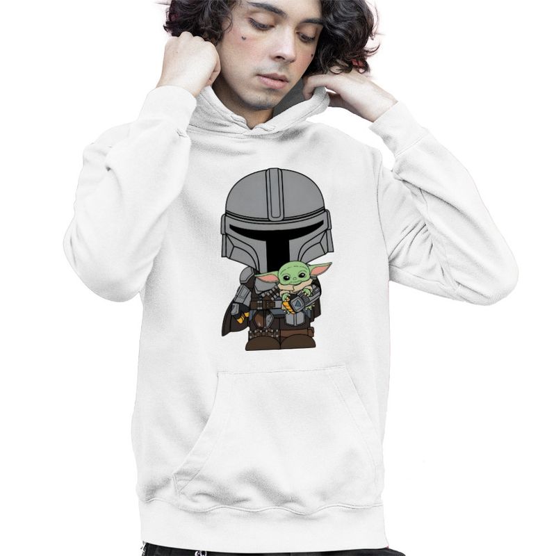 Fashion, accesorii si bijuterii - Copii - Imbracaminte copii - Pulovere si hanorace copii - Hanorac Copii Baieti Mandalorian Grogu Baby Yoda Star Wars, alb, marime XL Copii - Infinity.ro