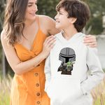 Fashion, accesorii si bijuterii - Copii - Imbracaminte copii - Pulovere si hanorace copii - Hanorac Copii Baieti Mandalorian Grogu Baby Yoda Star Wars, alb, marime XL Copii - Infinity.ro