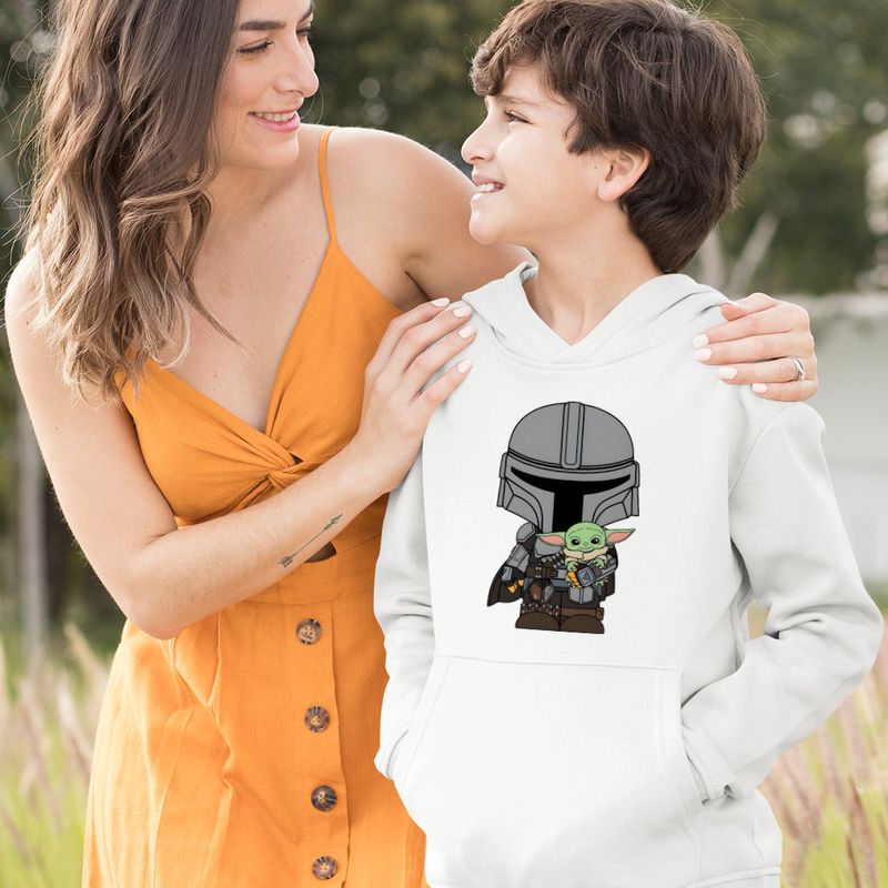 Fashion, accesorii si bijuterii - Copii - Imbracaminte copii - Pulovere si hanorace copii - Hanorac Copii Baieti Mandalorian Grogu Baby Yoda Star Wars, alb, marime XL Copii - Infinity.ro