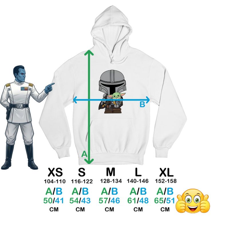 Fashion, accesorii si bijuterii - Copii - Imbracaminte copii - Pulovere si hanorace copii - Hanorac Copii Baieti Mandalorian Grogu Baby Yoda Star Wars, alb, marime XL Copii - Infinity.ro