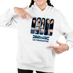 Fashion, accesorii si bijuterii - Copii - Imbracaminte copii - Pulovere si hanorace copii - Hanorac Copii Fete Le Sserafim Kpop Bts Party Merch, alb, marime XL Copii - Infinity.ro