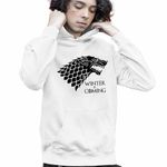 Fashion, accesorii si bijuterii - Copii - Imbracaminte copii - Pulovere si hanorace copii - Hanorac Copii Baieti Game of Thrones Winter is Coming House Stark, alb, marime XS Copii - Infinity.ro