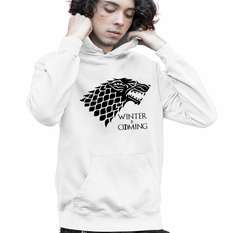 Fashion, accesorii si bijuterii - Copii - Imbracaminte copii - Pulovere si hanorace copii - Hanorac Copii Baieti Game of Thrones Winter is Coming House Stark, alb, marime XS Copii - Infinity.ro