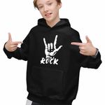 Fashion, accesorii si bijuterii - Copii - Imbracaminte copii - Pulovere si hanorace copii - Hanorac Copii Baieti Rock Hand Metallica AC/DC Led Zeppelin, negru, marime S Copii - Infinity.ro