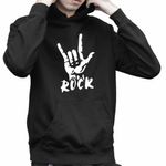 Fashion, accesorii si bijuterii - Copii - Imbracaminte copii - Pulovere si hanorace copii - Hanorac Copii Baieti Rock Hand Metallica AC/DC Led Zeppelin, negru, marime S Copii - Infinity.ro