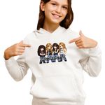 Fashion, accesorii si bijuterii - Copii - Imbracaminte copii - Pulovere si hanorace copii - Hanorac Copii Fete Megadeth Cartoon Chibi, alb, marime S Copii - Infinity.ro