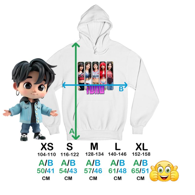 Fashion, accesorii si bijuterii - Copii - Imbracaminte copii - Pulovere si hanorace copii - Hanorac Copii Baieti I-dle Kpop Yuqi Soyeon Merch Gidle, alb, marime S Copii - Infinity.ro