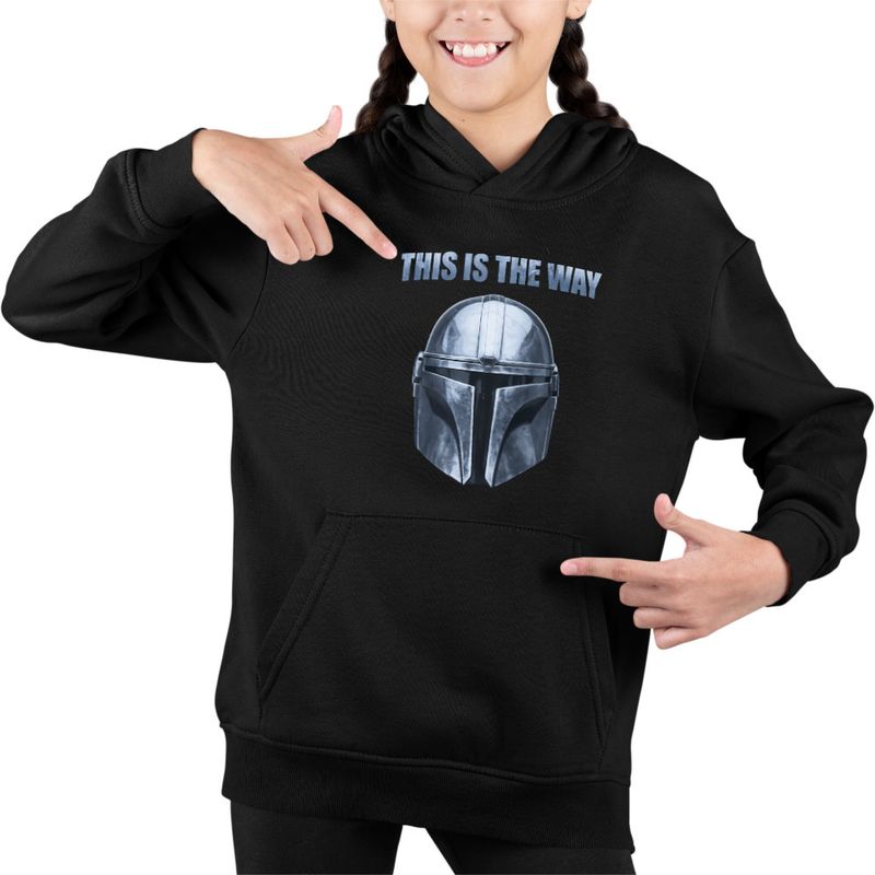 Fashion, accesorii si bijuterii - Copii - Imbracaminte copii - Pulovere si hanorace copii - Hanorac Copii Fete Mandalorian Star Wars, negru, marime XL Copii - Infinity.ro