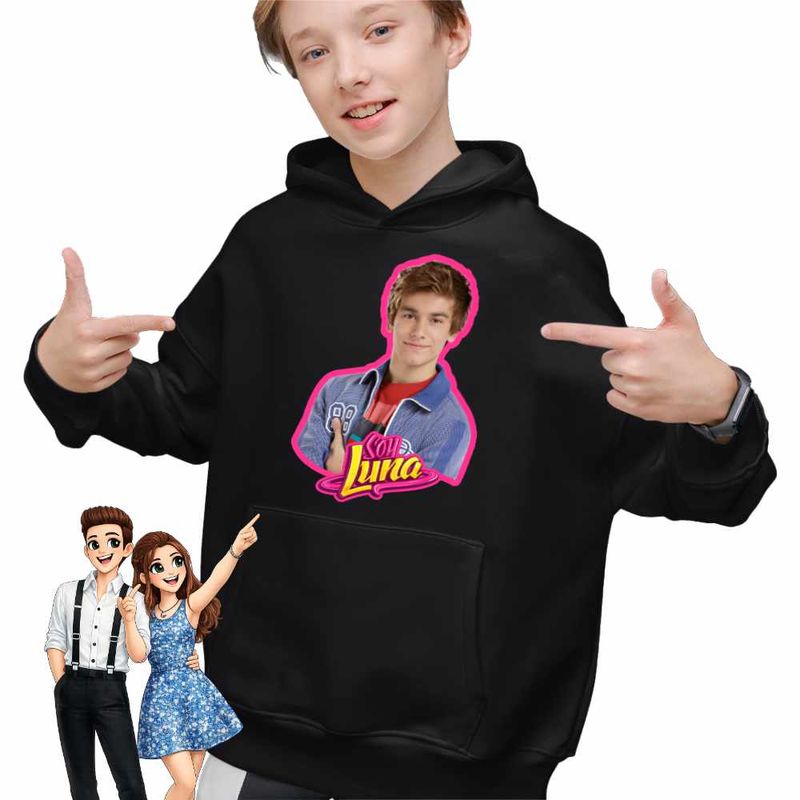 Fashion, accesorii si bijuterii - Copii - Imbracaminte copii - Pulovere si hanorace copii - Hanorac Copii Baieti Soy Luna Gaston Battan, negru, marime S Copii - Infinity.ro