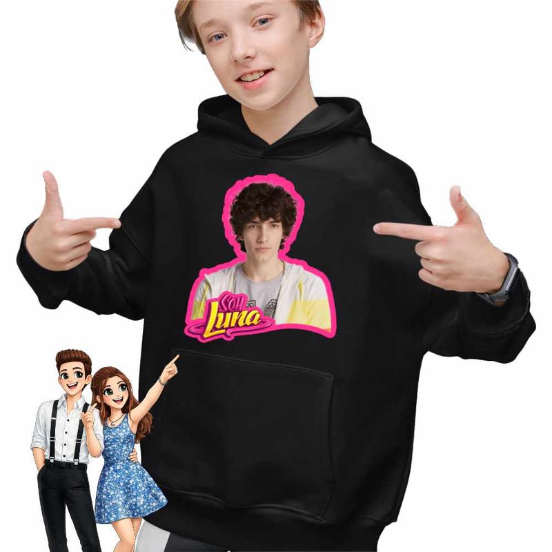 Fashion, accesorii si bijuterii - Copii - Imbracaminte copii - Pulovere si hanorace copii - Hanorac Copii Baieti Soy Luna Ramiro Ponce, negru, marime L Copii - Infinity.ro