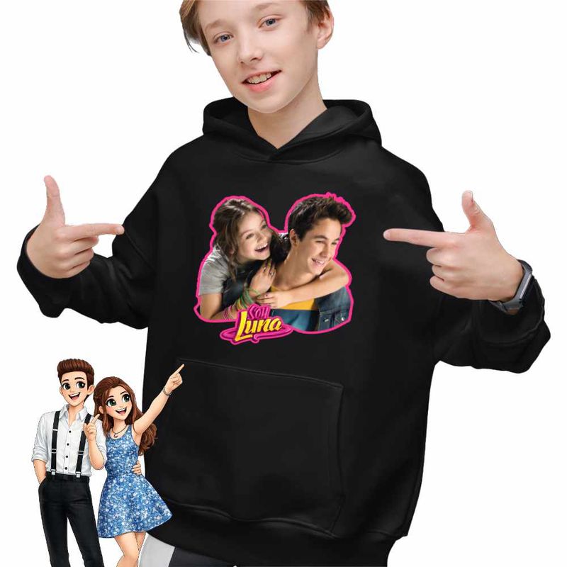 Fashion, accesorii si bijuterii - Copii - Imbracaminte copii - Pulovere si hanorace copii - Hanorac Copii Baieti Soy Luna Simon Love Valente, negru, marime L Copii - Infinity.ro