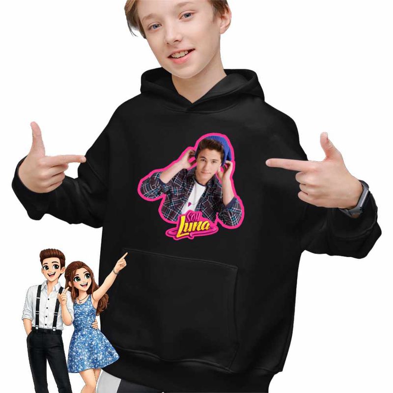 Fashion, accesorii si bijuterii - Copii - Imbracaminte copii - Pulovere si hanorace copii - Hanorac Copii Baieti Soy Luna Simon Alvarez, negru, marime M Copii - Infinity.ro