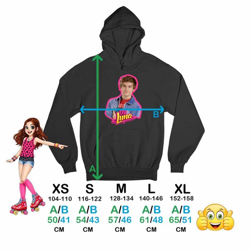 Fashion, accesorii si bijuterii - Copii - Imbracaminte copii - Pulovere si hanorace copii - Hanorac Copii Fete Soy Luna Gaston Battan, negru, marime S Copii - Infinity.ro