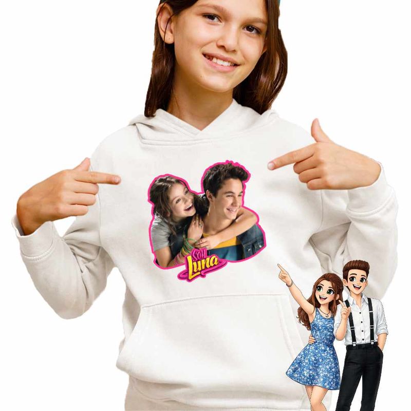 Fashion, accesorii si bijuterii - Copii - Imbracaminte copii - Pulovere si hanorace copii - Hanorac Copii Fete Soy Luna Simon Love Valente, alb, marime XS Copii - Infinity.ro