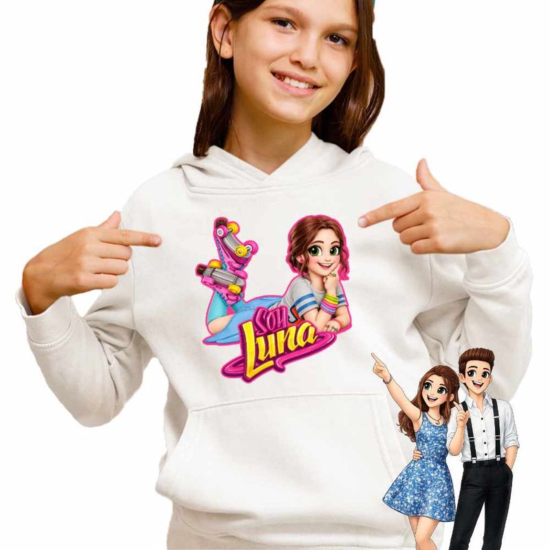 Fashion, accesorii si bijuterii - Copii - Imbracaminte copii - Pulovere si hanorace copii - Hanorac Copii Fete Soy Luna Patine Karol Sevilla, alb, marime M Copii - Infinity.ro