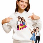 Fashion, accesorii si bijuterii - Copii - Imbracaminte copii - Pulovere si hanorace copii - Hanorac Copii Fete Soy Luna Cartoon, alb, marime S Copii - Infinity.ro