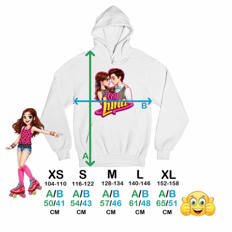 Fashion, accesorii si bijuterii - Copii - Imbracaminte copii - Pulovere si hanorace copii - Hanorac Copii Fete Soy Luna Valente Love, alb, marime XL Copii - Infinity.ro