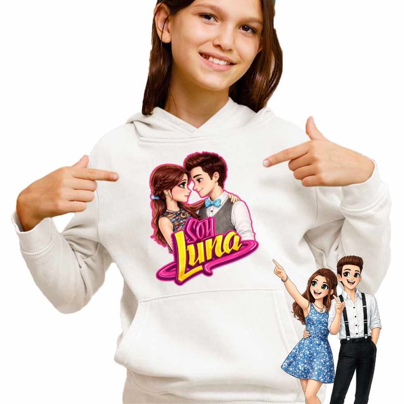 Fashion, accesorii si bijuterii - Copii - Imbracaminte copii - Pulovere si hanorace copii - Hanorac Copii Fete Soy Luna Valente Love, alb, marime XL Copii - Infinity.ro
