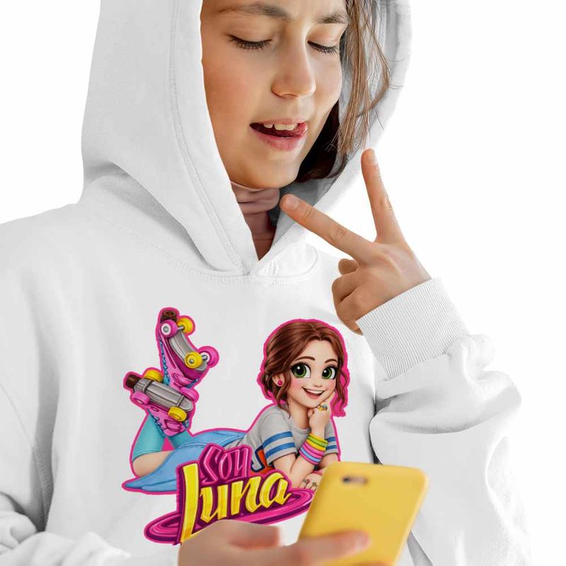Fashion, accesorii si bijuterii - Copii - Imbracaminte copii - Pulovere si hanorace copii - Hanorac Copii Fete Soy Luna Patine Karol Sevilla, alb, marime M Copii - Infinity.ro