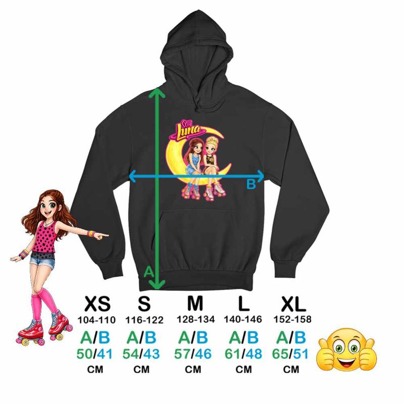 Fashion, accesorii si bijuterii - Copii - Imbracaminte copii - Pulovere si hanorace copii - Hanorac Copii Fete Soy Luna Ambar Smith, negru, marime M Copii - Infinity.ro