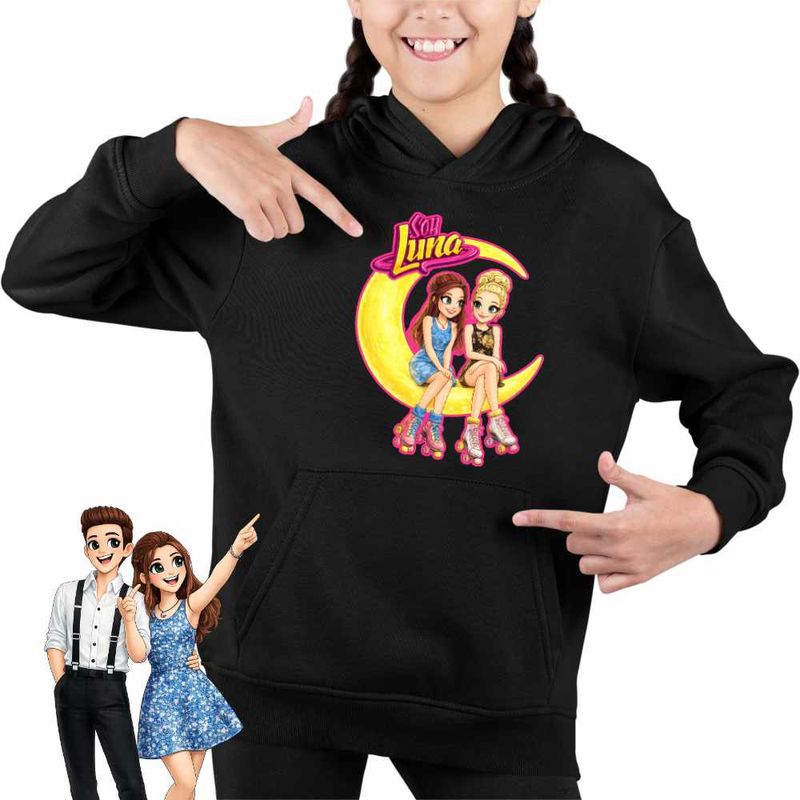 Fashion, accesorii si bijuterii - Copii - Imbracaminte copii - Pulovere si hanorace copii - Hanorac Copii Fete Soy Luna Ambar Smith, negru, marime M Copii - Infinity.ro