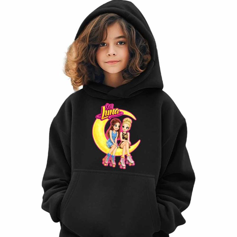 Fashion, accesorii si bijuterii - Copii - Imbracaminte copii - Pulovere si hanorace copii - Hanorac Copii Fete Soy Luna Ambar Smith, negru, marime M Copii - Infinity.ro