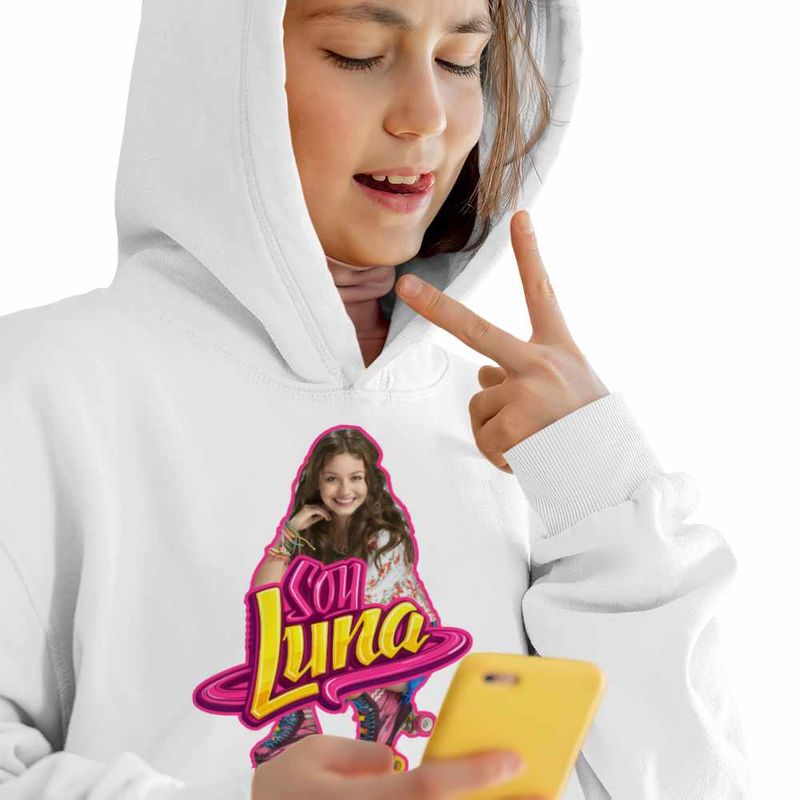 Fashion, accesorii si bijuterii - Copii - Imbracaminte copii - Pulovere si hanorace copii - Hanorac Copii Fete Soy Luna Happy Life, alb, marime S Copii - Infinity.ro