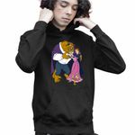 Fashion, accesorii si bijuterii - Copii - Imbracaminte copii - Pulovere si hanorace copii - Hanorac Copii Baieti Frumoasa si Bestia, negru, marime L Copii - Infinity.ro