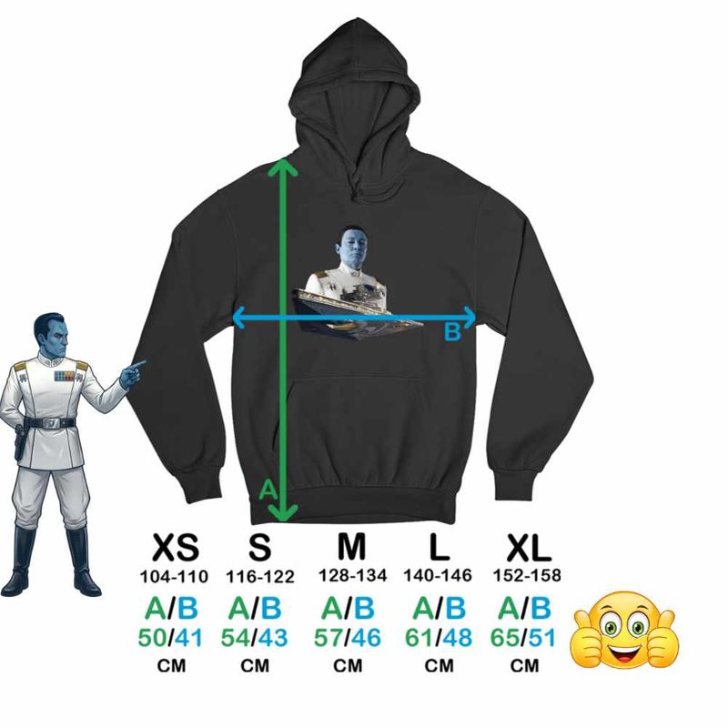 Fashion, accesorii si bijuterii - Copii - Imbracaminte copii - Pulovere si hanorace copii - Hanorac Copii Fete Thrawn Imperial Star Wars Destroyer Grand Admiral, negru, marime M Copii - Infinity.ro