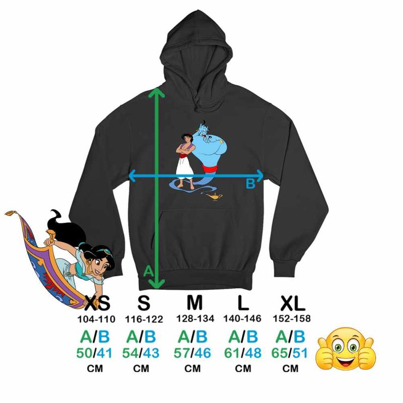 Fashion, accesorii si bijuterii - Copii - Imbracaminte copii - Pulovere si hanorace copii - Hanorac Copii Fete Aladdin Duhul Lampii Genie Lamp Aladin Duh, negru, marime M Copii - Infinity.ro